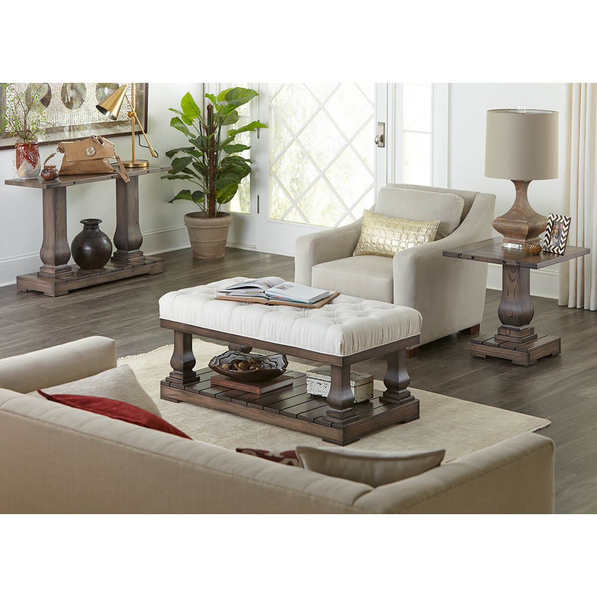 Living Room Furniture Amish Hills, Juniper Dell Round Lamp Tables